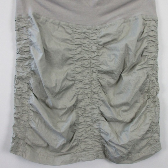 XCVI Wearables Trace Gray Ruched Mini Skirt Womens Size M Cotton Pull On 134 - Picture 7 of 8